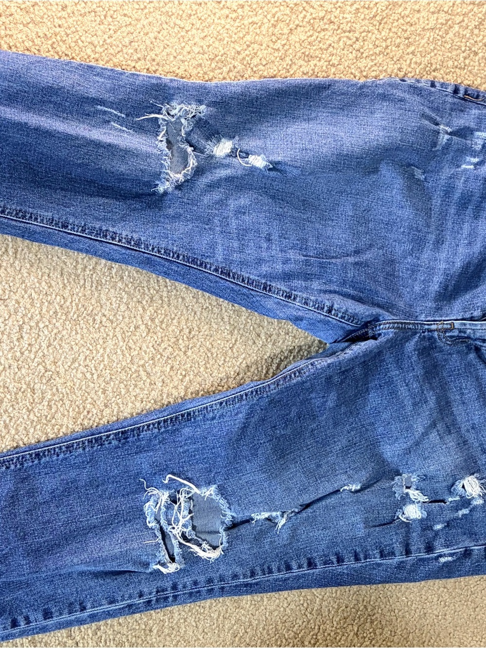 Old Navy Blue Distressed Boyfriend Jeans